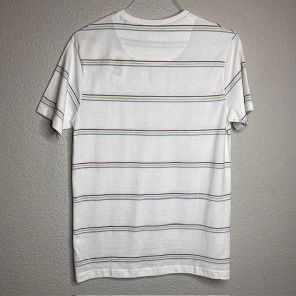 NEW Denim & Flower Men's Sz Medium Retro Stripe Crewneck 100% Cotton T-Shirt - Picture 6 of 11